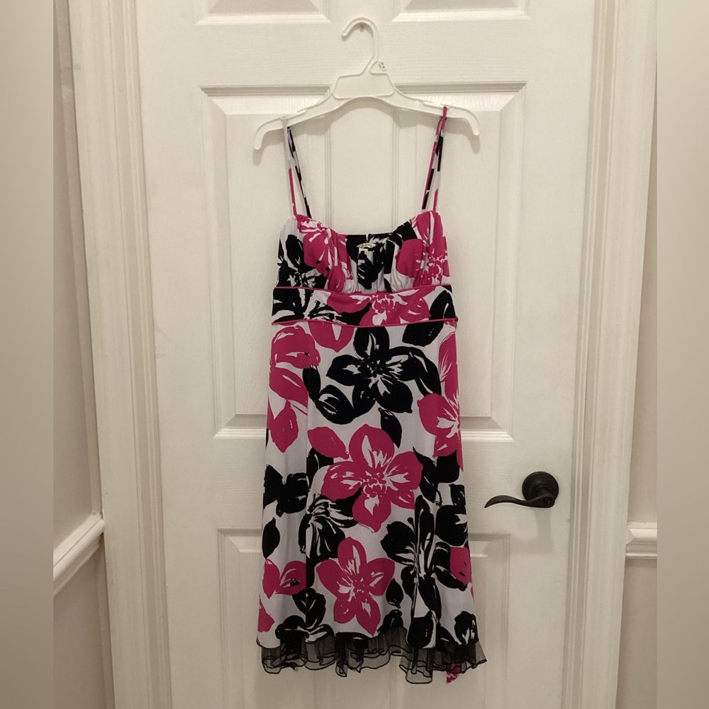 Speechless Pink and Black Floral Dress